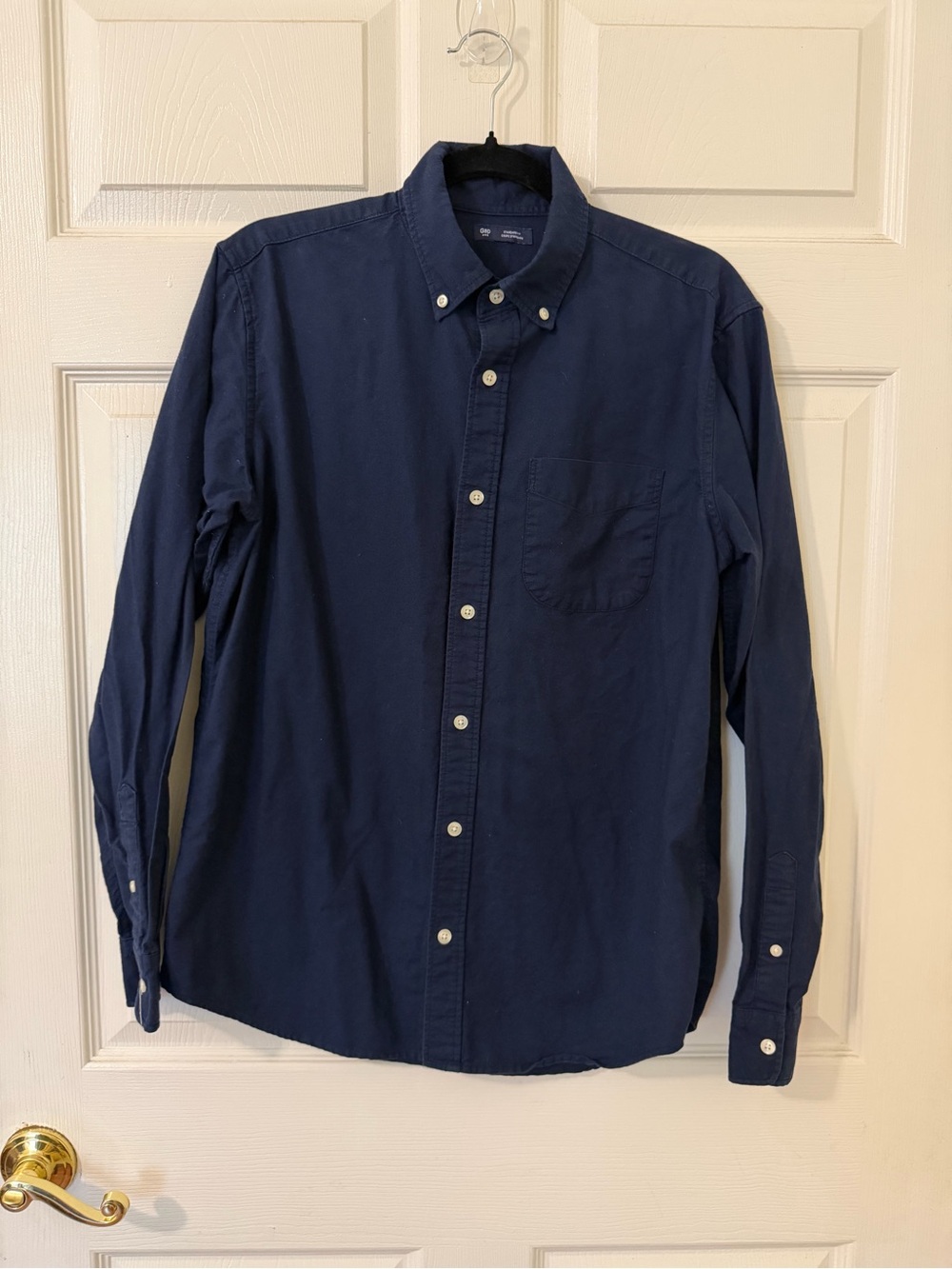 Gap Mens Standard Fit Navy Blue Oxford Button Down Shirt Size Small 100% Cotton